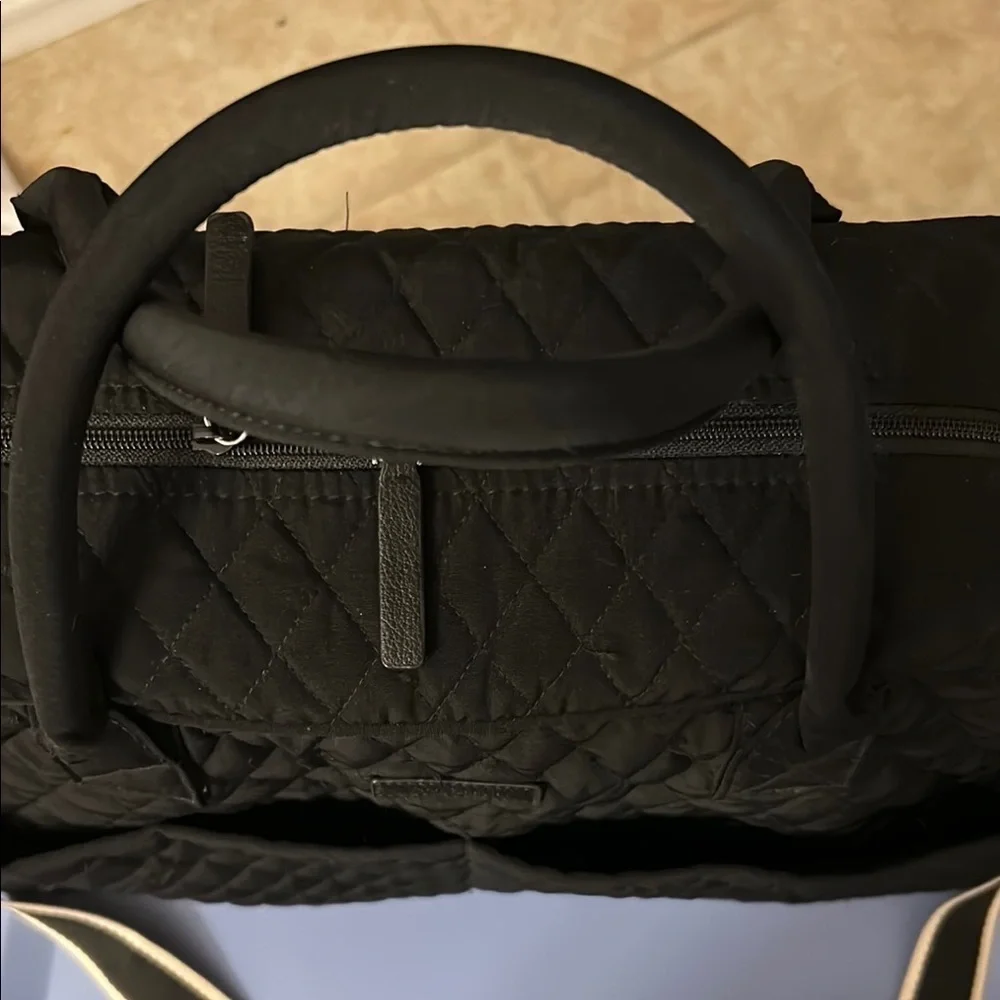 Vera Bradley black Quilted travel bag or weekend duffle -excellent shape.